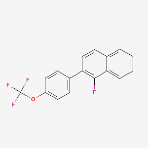 molecular formula C17H10F4O B14774810 1-Fluoro-2-(4-(trifluoromethoxy)phenyl)naphthalene 