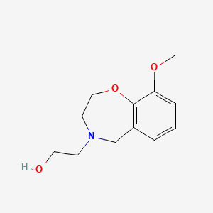 molecular formula C12H17NO3 B1477483 2-(9-methoxy-2,3-dihydrobenzo[f][1,4]oxazepin-4(5H)-yl)ethan-1-ol CAS No. 2090612-22-7