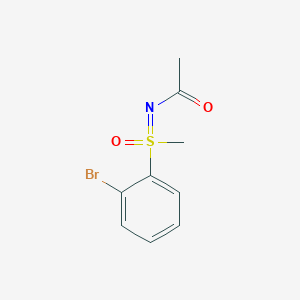 molecular formula C9H10BrNO2S B14774837 N-((2-Bromophenyl)(methyl)(oxo)-l6-sulfaneylidene)acetamide 