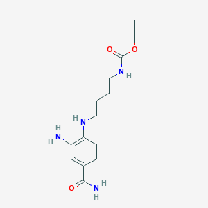 molecular formula C16H26N4O3 B14774856 tert-Butyl (4-((2-amino-4-carbamoylphenyl)amino)butyl)carbamate 