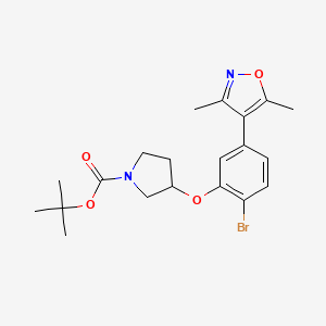 molecular formula C20H25BrN2O4 B14774860 Tert-butyl 3-[2-bromo-5-(3,5-dimethyl-1,2-oxazol-4-yl)phenoxy]pyrrolidine-1-carboxylate 