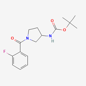 molecular formula C16H21FN2O3 B14774873 (R)-tert-Butyl (1-(2-fluorobenzoyl)pyrrolidin-3-yl)carbamate 