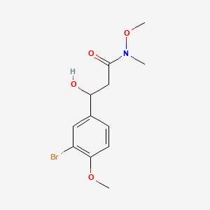 molecular formula C12H16BrNO4 B14774879 3-(3-Bromo-4-methoxyphenyl)-3-hydroxy-N-methoxy-N-methylpropanamide 