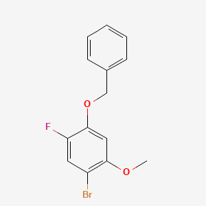 molecular formula C14H12BrFO2 B14774889 1-(Benzyloxy)-4-bromo-2-fluoro-5-methoxybenzene 