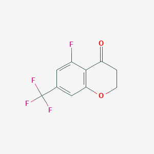 molecular formula C10H6F4O2 B14774909 5-Fluoro-7-(trifluoromethyl)chroman-4-one 