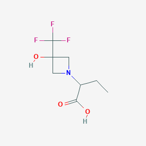 2-(3-Hydroxy-3-(trifluoromethyl)azetidin-1-yl)butanoic acid