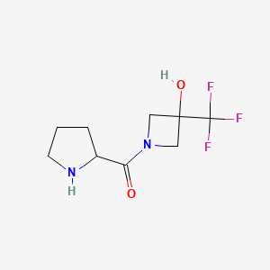 molecular formula C9H13F3N2O2 B1477492 (3-Hydroxy-3-(trifluoromethyl)azetidin-1-yl)(pyrrolidin-2-yl)methanone CAS No. 2089684-68-2