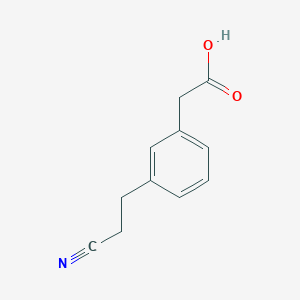 molecular formula C11H11NO2 B14774927 (3-(Carboxymethyl)phenyl)propanenitrile 