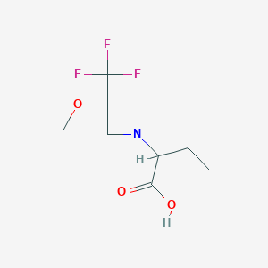 2-(3-Methoxy-3-(trifluoromethyl)azetidin-1-yl)butanoic acid