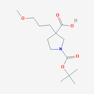 molecular formula C14H25NO5 B14774957 1-Tert-butoxycarbonyl-3-(3-methoxypropyl)pyrrolidine-3-carboxylic acid 