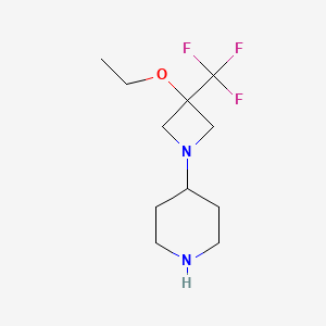 molecular formula C11H19F3N2O B1477496 4-(3-乙氧基-3-(三氟甲基)氮杂环丁烷-1-基)哌啶 CAS No. 2097998-46-2