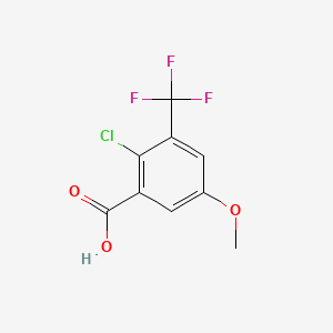 molecular formula C9H6ClF3O3 B14774964 2-Chloro-5-methoxy-3-(trifluoromethyl)benzoic acid 