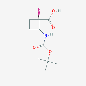 molecular formula C10H16FNO4 B14774974 (1R)-1-fluoro-2-[(2-methylpropan-2-yl)oxycarbonylamino]cyclobutane-1-carboxylic acid 