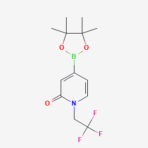 molecular formula C13H17BF3NO3 B14774990 4-(4,4,5,5-Tetramethyl-1,3,2-dioxaborolan-2-yl)-1-(2,2,2-trifluoroethyl)pyridin-2(1H)-one 