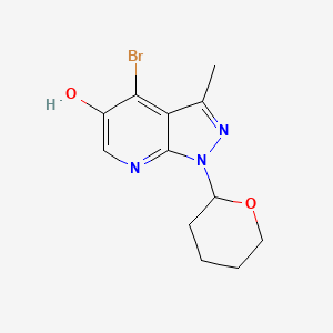 molecular formula C12H14BrN3O2 B14775015 4-Bromo-3-methyl-1-(tetrahydro-2H-pyran-2-yl)-1H-pyrazolo[3,4-b]pyridin-5-ol 