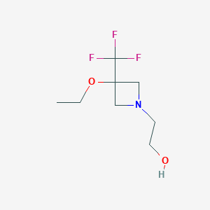 molecular formula C8H14F3NO2 B1477502 1-(2-羟乙基)-3-乙氧基-3-(三氟甲基)氮杂环丁烷 CAS No. 2098113-80-3