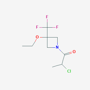 molecular formula C9H13ClF3NO2 B1477503 2-Chloro-1-(3-ethoxy-3-(trifluoromethyl)azetidin-1-yl)propan-1-one CAS No. 2098043-27-5