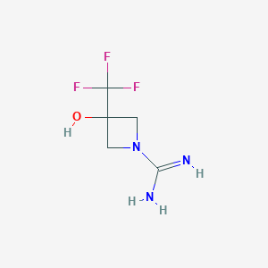 molecular formula C5H8F3N3O B1477511 3-Hydroxy-3-(trifluoromethyl)azetidine-1-carboximidamide CAS No. 2098112-94-6
