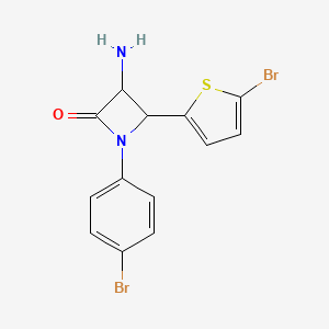 molecular formula C13H10Br2N2OS B14775191 3-Amino-1-(4-bromophenyl)-4-(5-bromothiophen-2-yl)azetidin-2-one 