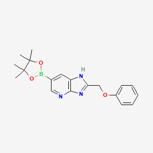 molecular formula C19H22BN3O3 B14775194 2-(Phenoxymethyl)-6-(4,4,5,5-tetramethyl-1,3,2-dioxaborolan-2-yl)-3H-imidazo[4,5-b]pyridine 