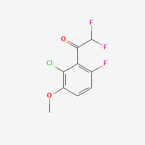 molecular formula C9H6ClF3O2 B14775209 1-(2-Chloro-6-fluoro-3-methoxyphenyl)-2,2-difluoroethanone 