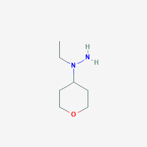 molecular formula C7H16N2O B1477521 1-ethyl-1-(tetrahydro-2H-pyran-4-yl)hydrazine CAS No. 2097998-82-6