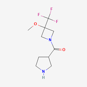 molecular formula C10H15F3N2O2 B1477523 (3-Methoxy-3-(trifluoromethyl)azetidin-1-yl)(pyrrolidin-3-yl)methanone CAS No. 2097982-16-4