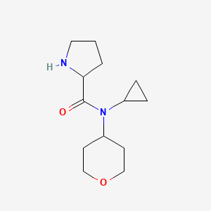 molecular formula C13H22N2O2 B1477527 N-cyclopropyl-N-(tetrahydro-2H-pyran-4-yl)pyrrolidine-2-carboxamide CAS No. 2097946-97-7