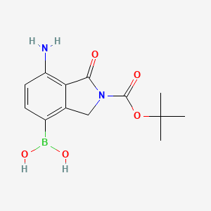 molecular formula C13H17BN2O5 B14775270 (7-Amino-2-(tert-butoxycarbonyl)-1-oxoisoindolin-4-yl)boronic acid 