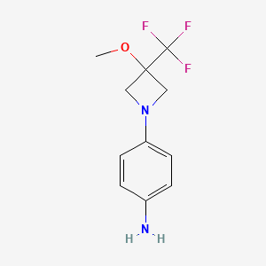 molecular formula C11H13F3N2O B1477528 4-(3-Methoxy-3-(trifluoromethyl)azetidin-1-yl)aniline CAS No. 2098088-69-6