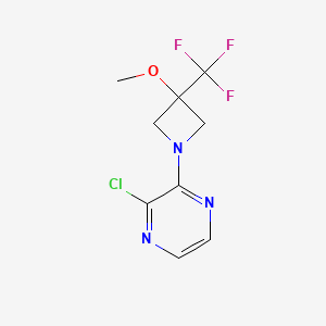 molecular formula C9H9ClF3N3O B1477529 2-Chloro-3-(3-methoxy-3-(trifluoromethyl)azetidin-1-yl)pyrazine CAS No. 2098113-75-6