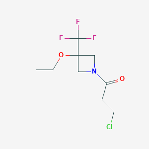 molecular formula C9H13ClF3NO2 B1477530 3-氯-1-(3-乙氧基-3-(三氟甲基)氮杂环丁-1-基)丙-1-酮 CAS No. 2097982-24-4