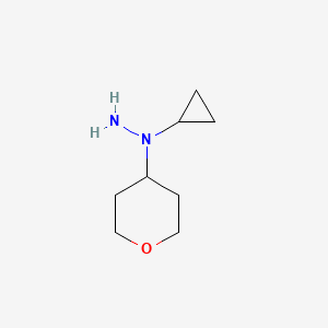 1-cyclopropyl-1-(tetrahydro-2H-pyran-4-yl)hydrazine
