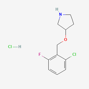 molecular formula C11H14Cl2FNO B14775333 (R)-3-((2-Chloro-6-fluorobenzyl)oxy)pyrrolidine hydrochloride 