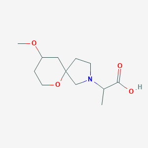 molecular formula C12H21NO4 B1477539 2-(9-Methoxy-6-oxa-2-azaspiro[4.5]decan-2-yl)propanoic acid CAS No. 2097944-66-4