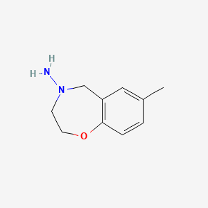 molecular formula C10H14N2O B1477543 7-methyl-2,3-dihydrobenzo[f][1,4]oxazepin-4(5H)-amine CAS No. 2097983-17-8