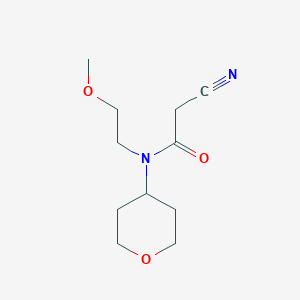 molecular formula C11H18N2O3 B1477545 2-氰基-N-(2-甲氧基乙基)-N-(四氢-2H-吡喃-4-基)乙酰胺 CAS No. 2097984-22-8