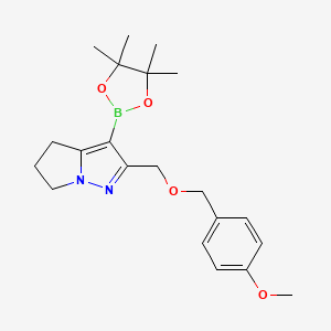 molecular formula C21H29BN2O4 B14775481 2-[(4-methoxyphenyl)methoxymethyl]-3-(4,4,5,5-tetramethyl-1,3,2-dioxaborolan-2-yl)-5,6-dihydro-4H-pyrrolo[1,2-b]pyrazole 