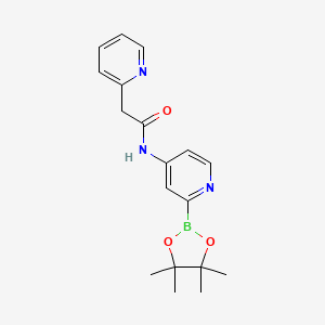 molecular formula C18H22BN3O3 B14775536 2-pyridin-2-yl-N-[2-(4,4,5,5-tetramethyl-1,3,2-dioxaborolan-2-yl)pyridin-4-yl]acetamide 