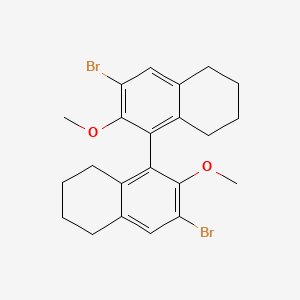 molecular formula C22H24Br2O2 B14775585 7-Bromo-5-(3-bromo-2-methoxy-5,6,7,8-tetrahydronaphthalen-1-yl)-6-methoxy-1,2,3,4-tetrahydronaphthalene 