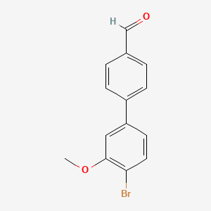 molecular formula C14H11BrO2 B14775617 4'-Bromo-3'-methoxy-[1,1'-biphenyl]-4-carbaldehyde 