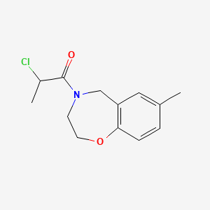molecular formula C13H16ClNO2 B1477564 2-chloro-1-(7-methyl-2,3-dihydrobenzo[f][1,4]oxazepin-4(5H)-yl)propan-1-one CAS No. 2098114-44-2
