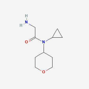 molecular formula C10H18N2O2 B1477566 2-アミノ-N-シクロプロピル-N-(テトラヒドロ-2H-ピラン-4-イル)アセトアミド CAS No. 2092040-19-0