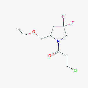 molecular formula C10H16ClF2NO2 B1477587 3-Chloro-1-(2-(ethoxymethyl)-4,4-difluoropyrrolidin-1-yl)propan-1-one CAS No. 2098115-13-8
