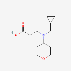 molecular formula C12H21NO3 B1477603 3-((cyclopropylmethyl)(tetrahydro-2H-pyran-4-yl)amino)propanoic acid CAS No. 2097984-00-2