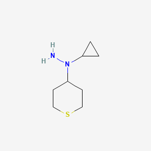 molecular formula C8H16N2S B1477612 1-cyclopropyl-1-(tetrahydro-2H-thiopyran-4-yl)hydrazine CAS No. 2097999-26-1