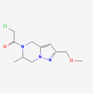 molecular formula C11H16ClN3O2 B1477618 2-chloro-1-(2-(methoxymethyl)-6-methyl-6,7-dihydropyrazolo[1,5-a]pyrazin-5(4H)-yl)ethan-1-one CAS No. 2098113-89-2