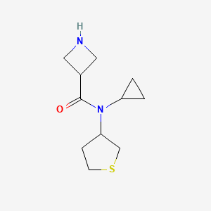 molecular formula C11H18N2OS B1477645 N-cyclopropyl-N-(tetrahydrothiophen-3-yl)azetidine-3-carboxamide CAS No. 2097956-79-9