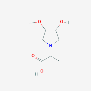 molecular formula C8H15NO4 B1477668 2-(3-Hydroxy-4-methoxypyrrolidin-1-yl)propanoic acid CAS No. 2097946-53-5