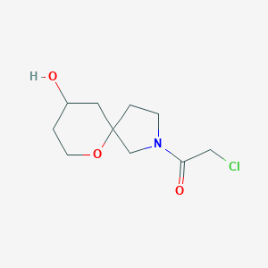 molecular formula C10H16ClNO3 B1477676 2-Chloro-1-(9-hydroxy-6-oxa-2-azaspiro[4.5]decan-2-yl)ethan-1-one CAS No. 2097947-81-2